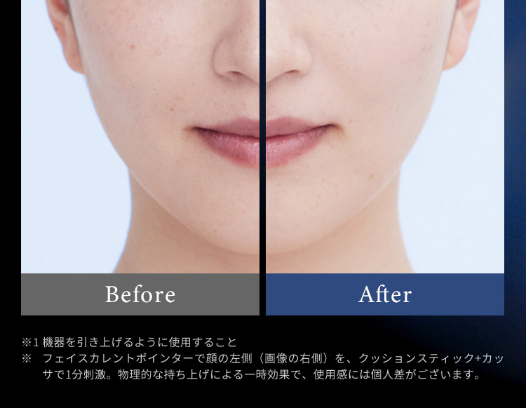 フェイスカレントポインター使用のBefore/After比較
