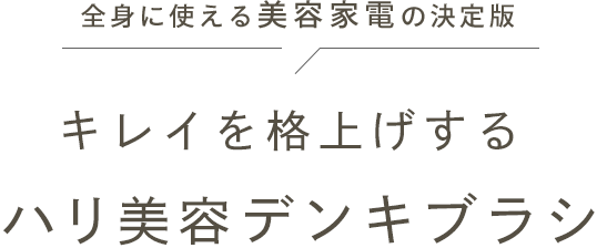 全身に使える美容家電の決定版 キレイを格上げするハリ美容デンキブラシ