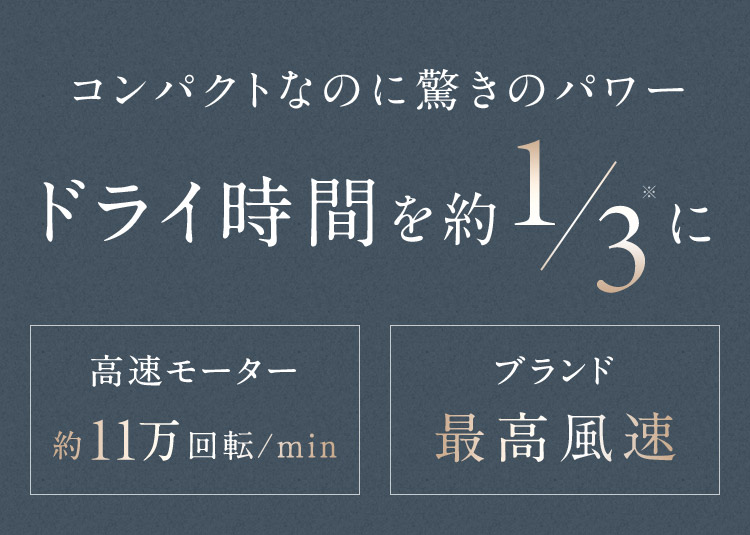 コンパクトなのに驚きのパワー ドライ時間を約1/3に