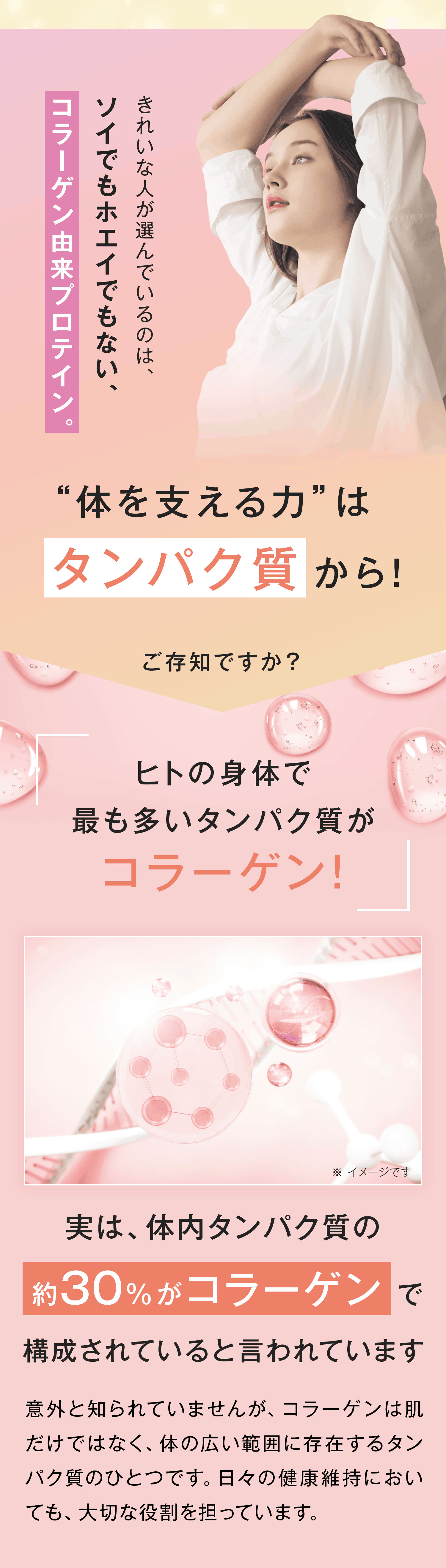 きれいな人が選んでいるのは、ソイでもホエイでもない、コラーゲン由来タンパク質