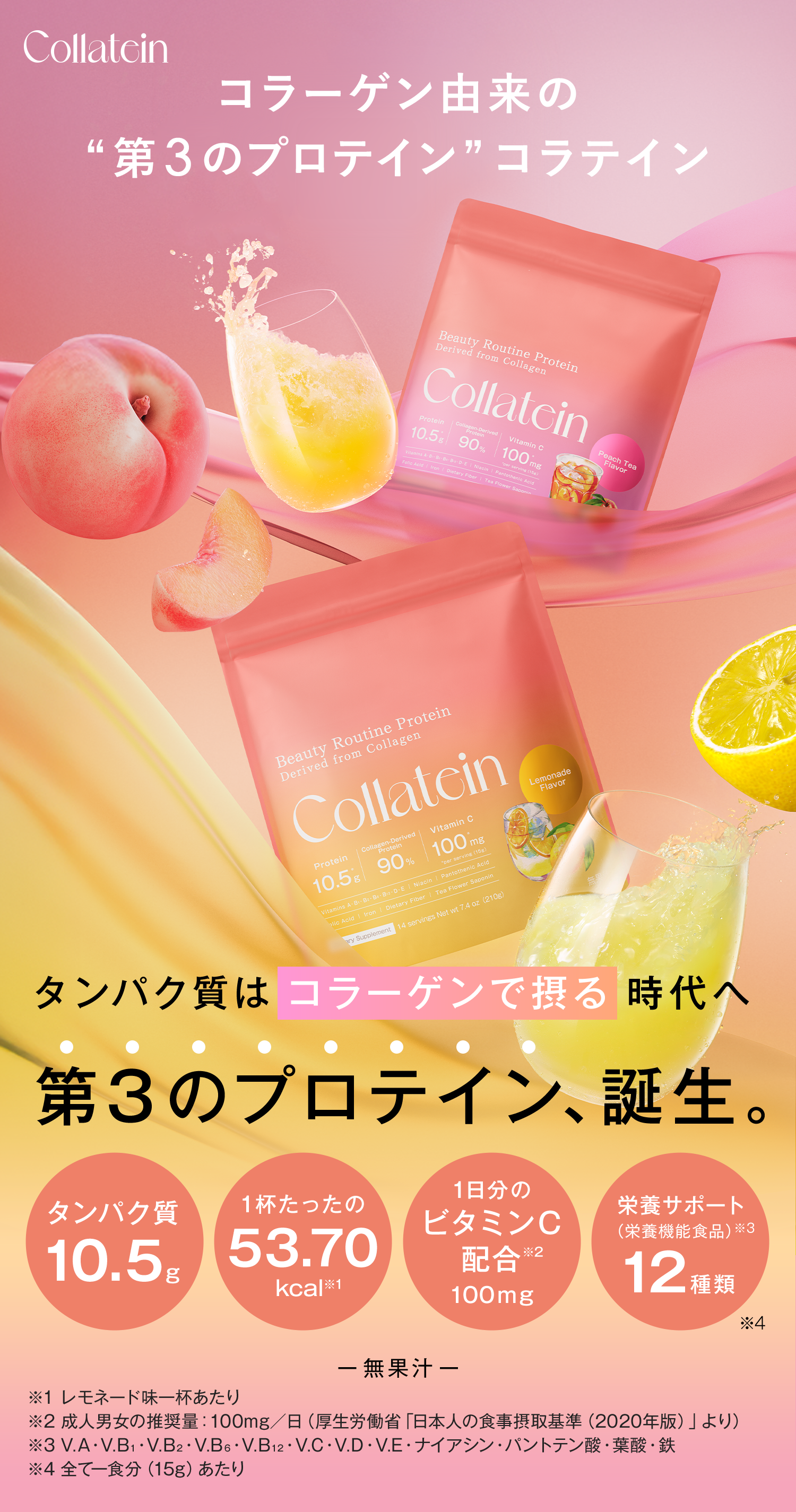 コラーゲン由来の第三のプロテイン、”コラテイン。タンパク質はコラーゲンで摂る時代へ。