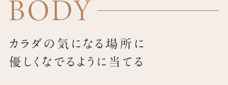 BODY 首・デコルテや気になる場所に優しくなでるように当てる