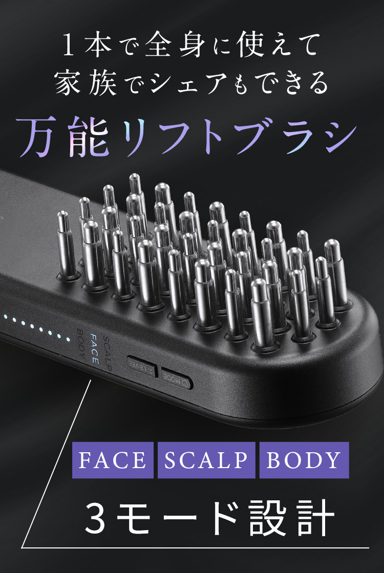 1本で全身に使えて家族でシェアもできる万能リフトブラシ
