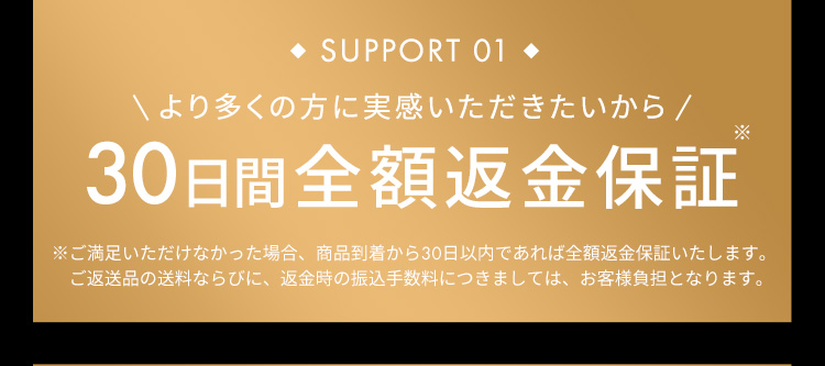 SUPPORT01 30日間全額返金保証