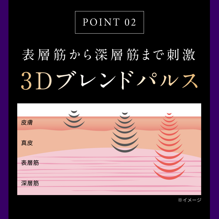 POINT02 表層筋から深層筋まで刺激 3Dブレンドパルス