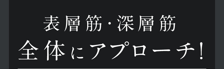 表層筋・深層筋全体にアプローチ！