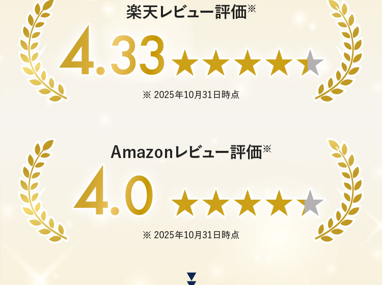 楽天レビュー評価4.33 Amazonレビュー評価4.0