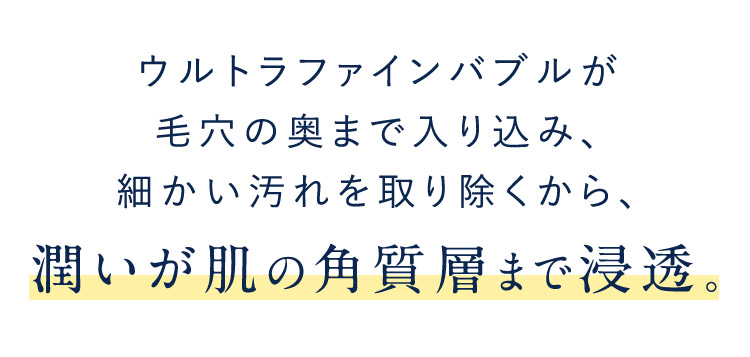 潤いが肌の角質層まで浸透。
