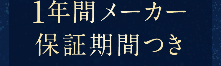 1年間メーカー保証期間つき