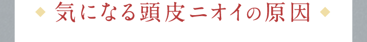 気になる頭皮ニオイの原因