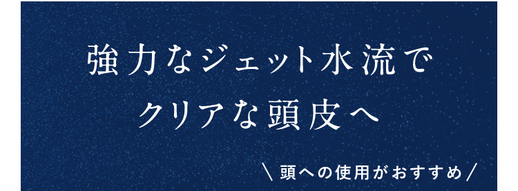 強力なジェット水流でクリアな頭皮へ\頭への使用がおすすめ/