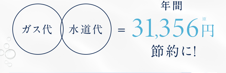 ガス代水道代=年間31,356円節約に!