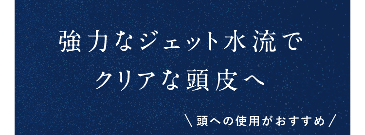強力なジェット水流でクリアな頭皮へ\頭への使用がおすすめ/