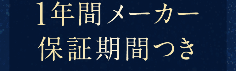 1年間メーカー保証期間つき