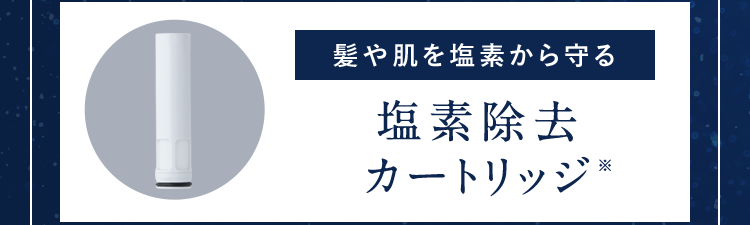 髪や肌を塩素から守る塩素除去カートリッジ