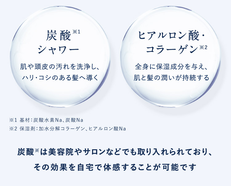 重炭酸シャワー ヒアルロン酸・コラーゲン