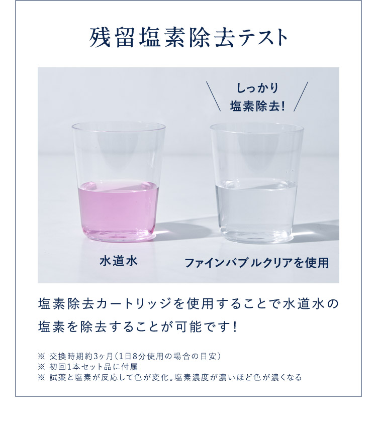 残留塩素除去テスト