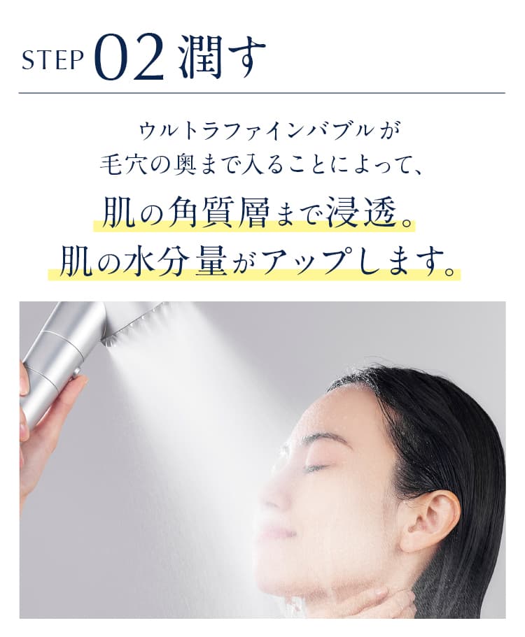 SCALPジェット水流でニオイの元となる頭皮汚れを落とす