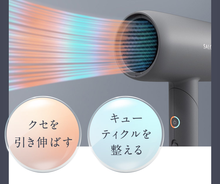 クセを引き伸ばす キューティクルを整える