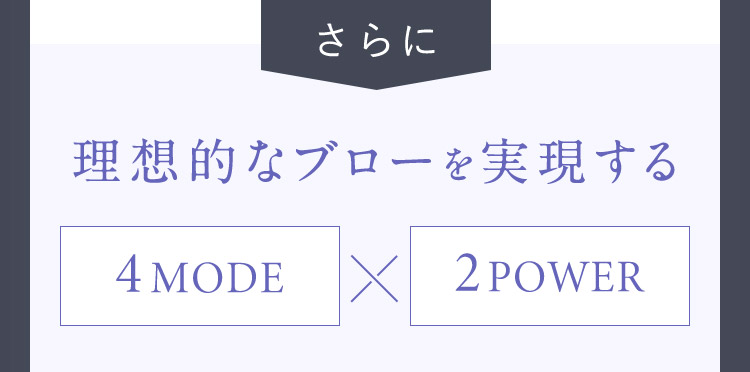 理想的なブローを実現する4MODE×2POWER